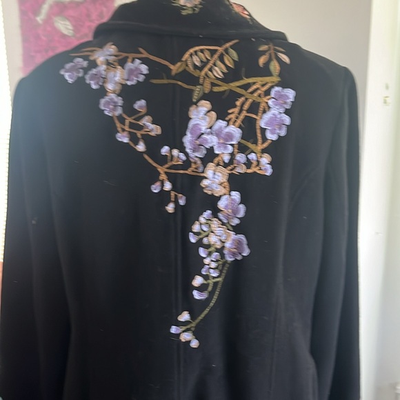 Chadwick’s black embroidered leaves flowers branches size 16 never worn - Picture 9 of 16